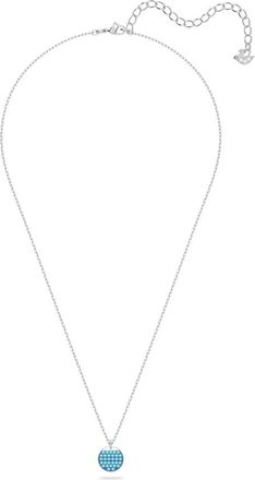 Swarovski Blauwe Pav&eacute; Ketting Ginger Ronde Slijpvorm - Dames - Kettingen - Grijs - ONE Size - Accessoires