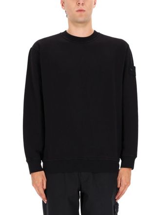Stone Island Sweatshirt With Ribbed Edges