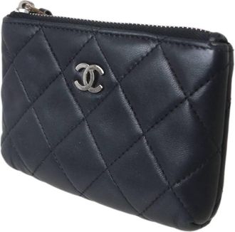 Chanel Matelasse Black Coin Purse/Coin Case (Pre-Owned)