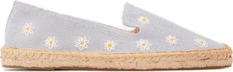 Soludos The Smoking Embroidery Espadrille in Daisies - Dolphin Blue at Nordstrom, Size 11