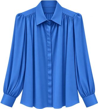 Mars&eacute;m Camicia in Viscosa - - Blouses & Shirts - Donna - Blu - L