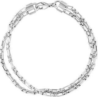 Effy Sterling Silver Double Chain Bracelet in White at Nordstrom Rack, Size 8.5