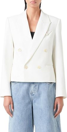 Grey Lab Double Breasted Blazer in White at Nordstrom Rack, Size X-Small