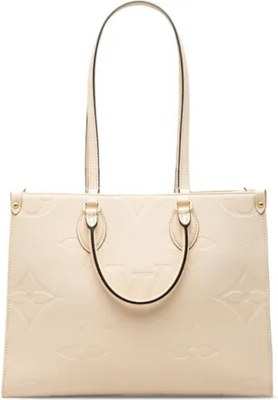 Louis Vuitton Cream Ivory Leather Handbag Tote Bag (Pre-Owned)