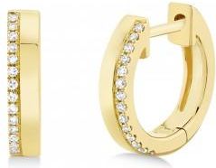Allurez Diamond Accented Huggie Earrings 14k Yellow Gold (0.08ct)