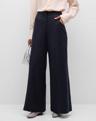 TWP Demie Wide-Leg Cotton Linen Pants