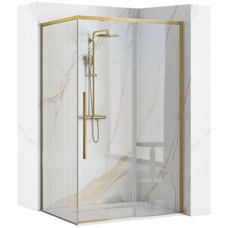Rea Cabina De Ducha Rea Solar 90x120 Brush Gold