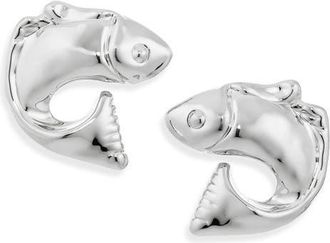 Jacquemus The Poisson Stud Earrings in Silver 980 at Nordstrom