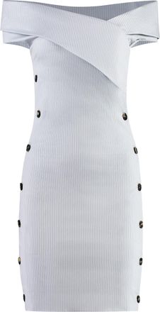 Philosophy di Lorenzo Serafini Womens Striped Dress - Light Blue - Size EU 42 (Womens)