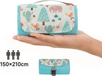 OEM Manta De Picnic, Impermeable, Ultraligera Y Compacta, Manta Verde Para Exteriores, Acampadas, Playa Y Senderismo, Verde Oscuro, 150 X 210 Cm