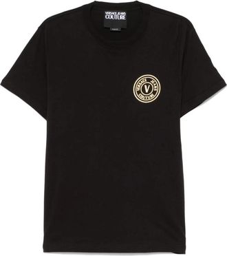 Versace Jeans Couture Zwart Crew Neck Korte Mouwen T-shirt - Heren - T-shirts - Zwart - S - Tops