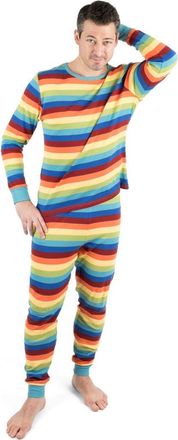 Leveret Mens Cotton Striped Matching Family Holiday Pajamas in Colorful Boys at Nordstrom, Size Xx-Large