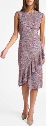 Santorelli Cami Tweed Sleeveless Ruffle Dress in Dusty Lilac at Nordstrom, Size 16