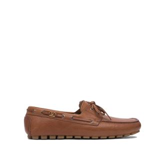 Valentino Garavani Sailor Shoes, male, Brown, Size: 11 US Brown Loafer Shoes with Rubber Soles