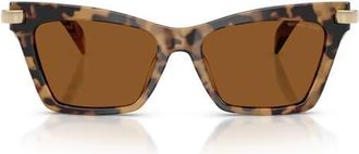 Michael Kors Grand Cayman 54mm Cat Eye Sunglasses in Vintage Tortoise /Amber Mono at Nordstrom