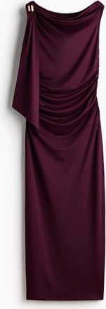 H&M Draped One-shoulder Dress in Plum at Nordstrom, Size Xx-Large