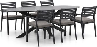 Bellagio la vita attrattiva Bellagio Rumo/Furato ellips 200cm dining tuinset 7-delig stapelbaar