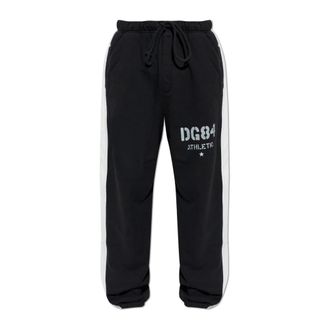 Dolce & Gabbana Sweatpants, male, Black, Size: M Sweatpants with ribbed cuffs