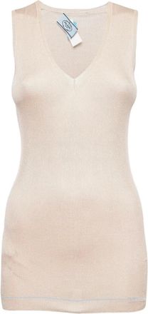 Prada Top smanicato a coste - Toni neutri