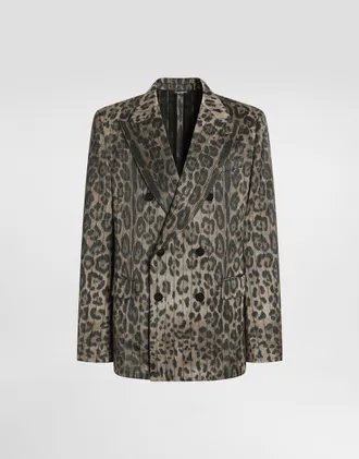 Dolce & Gabbana Leopard-print Jacquard Double-breasted Jacket - Man Suits And Blazers Animal Print 48