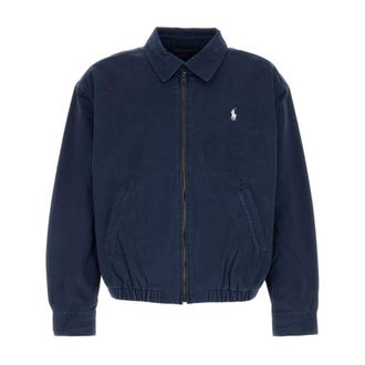 Polo Ralph Lauren Light Jackets, male, Blue, Size: S Twill Bomber Jacket