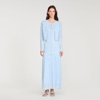 Sandro Cropped pearled cardigan