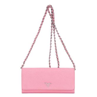 Prada Pre-owned Womens Continental Flap Wallet Crossbody - Pink - One Size