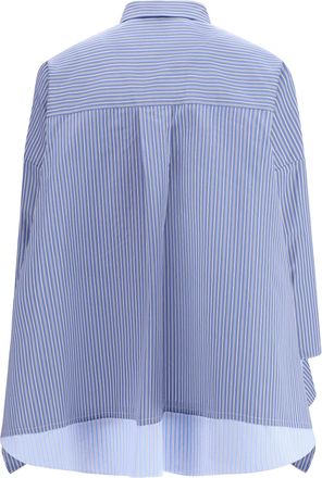 sacai Womens Striped Poplin Shirt Blue Stripe Cotton; Polyester