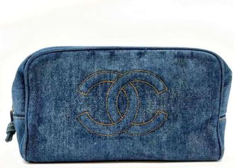 Chanel Denim Blue Denim Clutch Bag (Pre-Owned)
