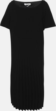 Marina Rinaldi Black Crepe Pleated Dress