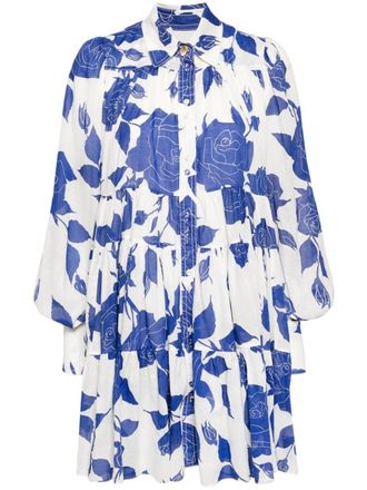 Aje Blousejurk met roosprint - Wit