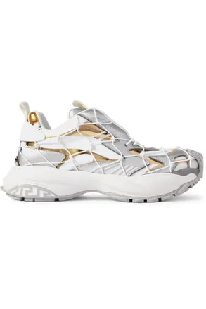 Versace Mercury M_VS_03 Rope, Leather and Mesh Sneakers
