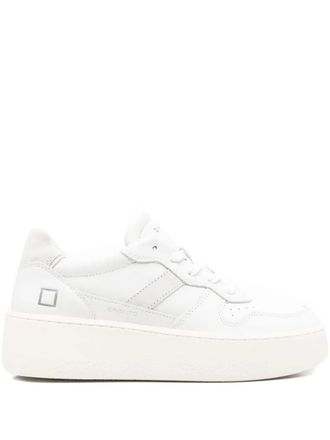 D.A.T.E. Sneakers in pelle con suola rialzata - Bianco