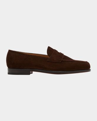 John Lobb Men & apos;s Lopez Suede Penny Loafers