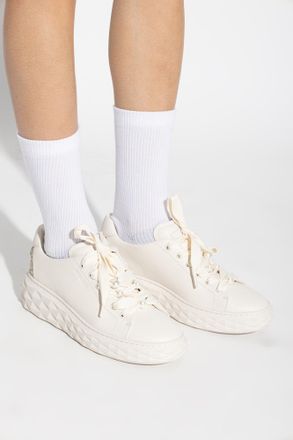 Jimmy Choo London Diamond Light Maxi Sports Shoes, Womens, Cream