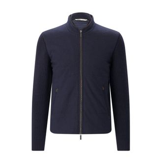 Maurizio Baldassari Merino Wol Blouson - Heren - Zomerjassen - Blauw - 3XL - Wol - Jassen