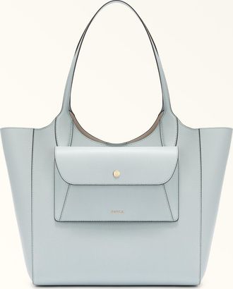 Furla Lea Borsa Shopping M Artemisia Blu Pelle Stampata Donna