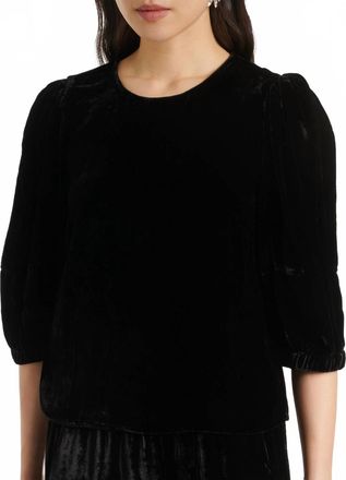 Velvet Nancy Velvet Top In Black