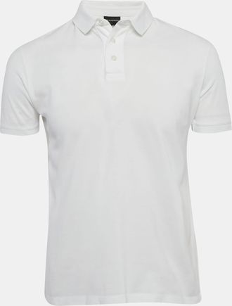 Emporio Armani White Cotton Pique Polo T-Shirt