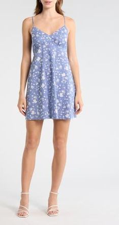 Abound Printed Minidress in Blue- Ivory Shannon Floral at Nordstrom Rack, Size X-Small