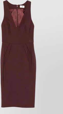 Elisabetta Franchi crepe sheath dress v neck fitted waist