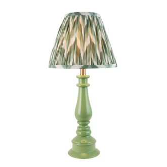 Netlighting Myrtle Green Table Lamp Green Fabric Zigzag Shade 25cm B22