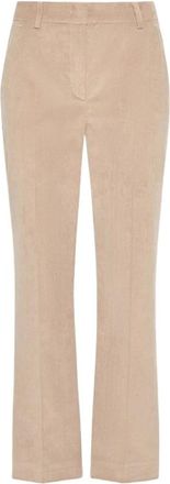 Max Mara Pantal&oacute;n cropped de terciopelo de algod&oacute;n - Trousers - Mujer - Beige - 2XS