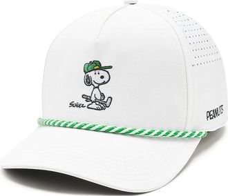 Black Clover Snoopy Golfer 5 Panel Mid Rope Adjustable Hat Baseball Caps White, Polyester/Spandex