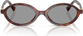 Miu Miu 50mm Oval Sunglasses in Grey at Nordstrom