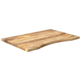 Berkfield Home Desk Top with Curve 100x60x2.5 cm Solid Wood Rough Mango in Brown