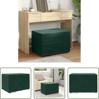 vidaXL Sedia in velluto - Pouf Verde Scuro 61 x 41 x 40 cm Velluto e Legno Ingegnerizzato