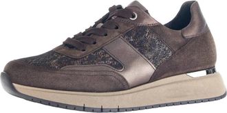Gabor Leo Velour Metal Sneakers - Dames - Sneakers - Bruin - 42 EU - Schoenen