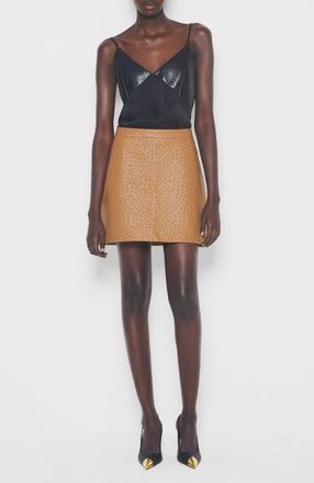 AS by DF Nadine Upcycled Leather Skirt in Amber at Nordstrom, Size 12