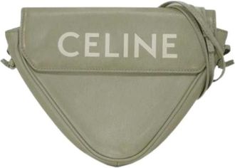 Celine Pre-owned Cross Body Bags, female, Green, Size: ONE SIZE Pre-owned 195903Dcs.10Pg Pochette Shoulder Bag